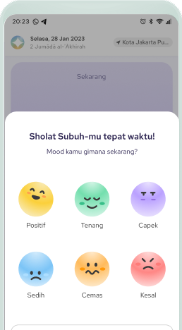Tampilan fitur Check-in emosi di Khair