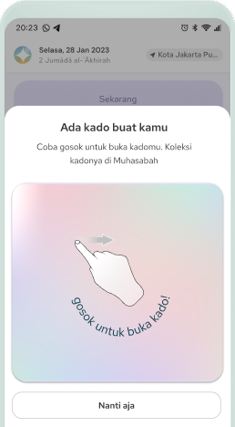 Tampilan fitur Kejutan menenangkan di Khair